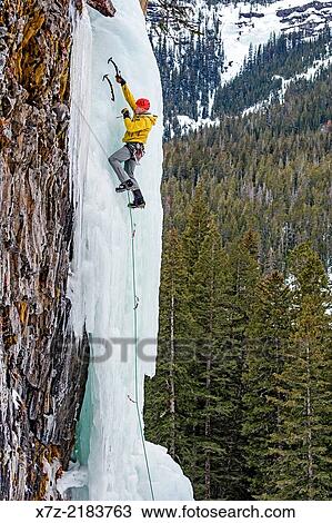 Mark Weber ice climbing a route called Thin Chance which is rated WI-4, 5 and located in Hyalite Canyon in the Gallatin Mountains near the city of Bozeman in southern Montana. View Large Photo Image Stock Image - Mark Weber ice climbing a route called Thin Chance which is rated WI-4, 5 and located in Hyalite Canyon in the Gallatin Mountains near the city of Bozeman in southern Montana.. Fotosearch