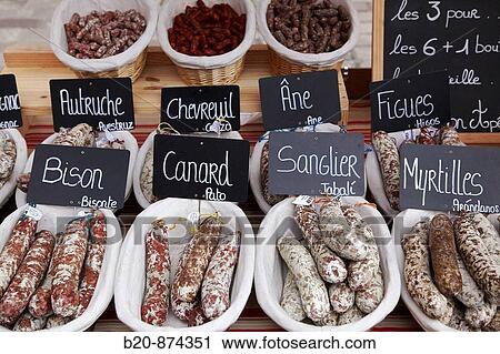 Stock Image - Market in Sokoburu, Hendaye, Pyrenees-Atlantiques, Aquitaine, France. Fotosearch