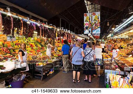 Market of La Boqueria, Barcelona, Spain View Large Photo Image Stock Image - Market of La Boqueria, Barcelona, Spain. Fotosearch