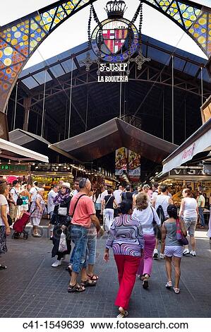 Market of La Boqueria, Barcelona, Spain View Large Photo Image Stock Photo - Market of La Boqueria, Barcelona, Spain. Fotosearch