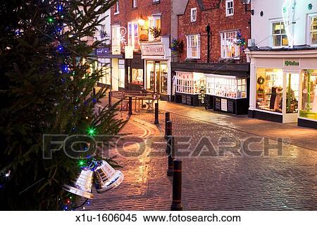 Market Place at Christmas Knaresborough Yorkshire England View Large Photo Image Stock Photography - Market Place at Christmas Knaresborough Yorkshire England. Fotosearch