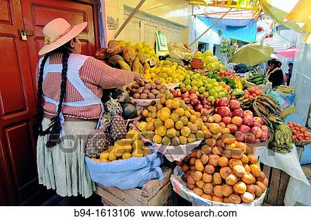 Market. Potos?, city and the capital of the department of Potos? in Bolivia. It is one of the highest cities in the world by elevation at a nominal 4, 090 metres. Bolivia. View Large Photo Image Stock Photograph - Market. Potos?, city and the capital of the department of Potos? in Bolivia. It is one of the highest cities in the world by elevation at a nominal 4, 090 metres. Bolivia.. Fotosearch