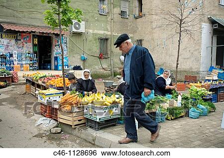 Stock Photograph - Market. Tirana. Albania.. Fotosearch