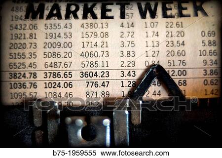 Stock Photography - Market week, close up of stock market chart. Fotosearch