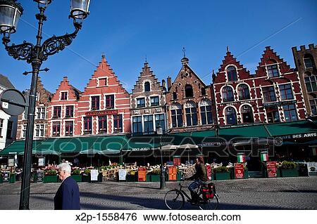 Markt Square, the main square of Brugge, Flanders, Belgium View Large Photo Image Stock Photograph - Markt Square, the main square of Brugge, Flanders, Belgium. Fotosearch