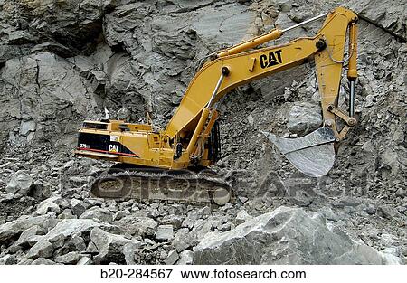 Stock Photo - Marl extraction at quarry for cement plant. Fotosearch