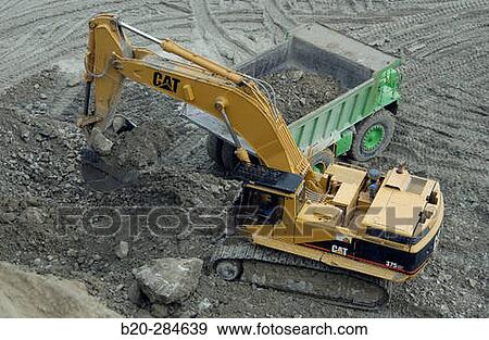 Stock Photo - Marl extraction at quarry for cement plant. Fotosearch