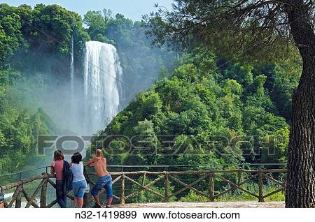 Stock Photo - Marmore falls, Cascata delle Marmore, Marmore waterfalls Valnerina, Terni, Umbria, Italy. Fotosearch