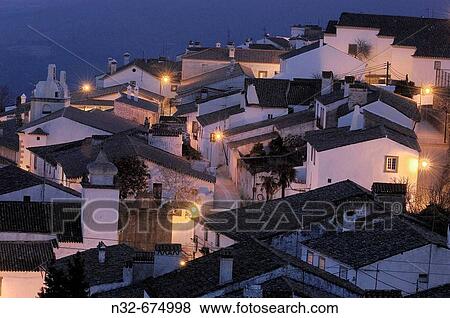 Marvao at dusk. Alentejo, Portugal View Large Photo Image Stock Photo - Marvao at dusk. Alentejo, Portugal. Fotosearch