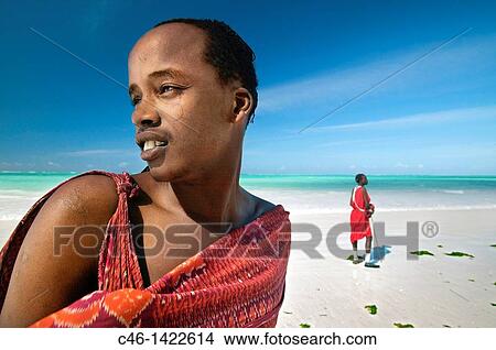 Masai people Kiwengwa beach Zanzibar Island Tanzania. View Large Photo Image Picture - Masai people Kiwengwa beach Zanzibar Island Tanzania.. Fotosearch