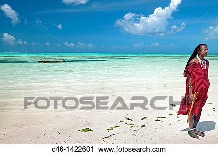 Masai people Kiwengwa beach Zanzibar Island Tanzania. View Large Photo Image Stock Image - Masai people Kiwengwa beach Zanzibar Island Tanzania.. Fotosearch