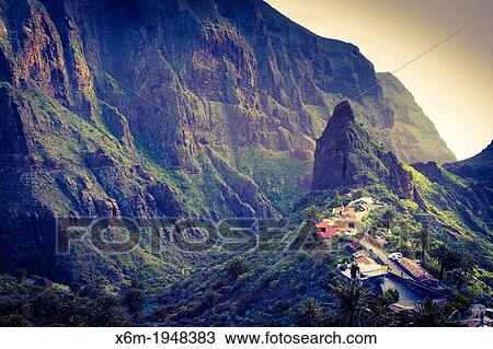 Stock Image - Masca, Teno Rural Park. Buenavista del Norte. Tenerife, Canary Islands, Atlantic Ocean, Spain.. Fotosearch