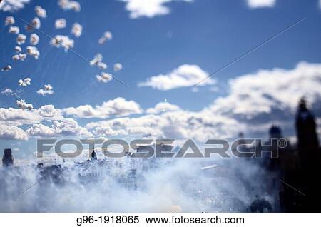 Stock Photography - Mascleta, fireworks festival at Valencia. Fotosearch