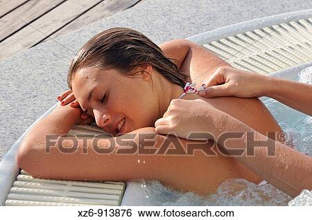 massage in the spa jacuzzi View Large Photo Image Stock Photograph - massage in the spa jacuzzi. Fotosearch