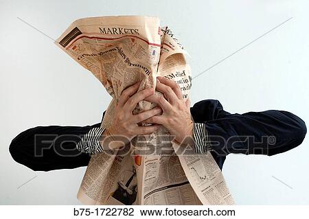 Mature woman covering her face with financial newspaper. View Large Photo Image Stock Image - Mature woman covering her face with financial newspaper.. Fotosearch