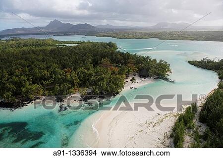 Mauritius, aerial view from an helicopter, Stags island ile aux cerfs and Mangenie islet View Large Photo Image Picture - Mauritius, aerial view from an helicopter, Stags island ile aux cerfs and Mangenie islet. Fotosearch
