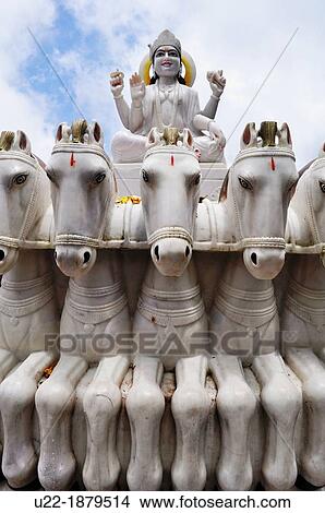 Picture - Mauritius, statue at the Hindu temple of the Grand Basssin. Fotosearch