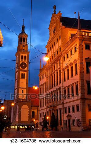 Maximilianstrasse (Maximilian street), Perlachturm and Town Hall, Augsburg, Romantic Road (Romantische Strasse), Swabia, Bavaria, Germany, Europe View Large Photo Image Stock Photograph - Maximilianstrasse (Maximilian street), Perlachturm and Town Hall, Augsburg, Romantic Road (Romantische Strasse), Swabia, Bavaria, Germany, Europe. Fotosearch