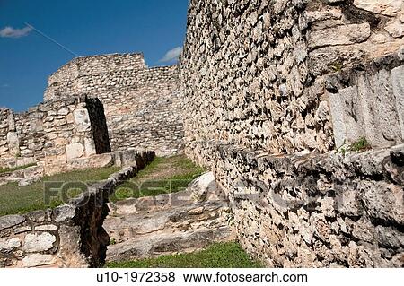 Stock Photo - Mayan arqueological site Mayapan, Peninsula Yucatan, Mexico.. Fotosearch
