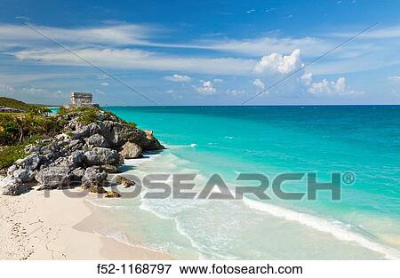 Stock Photo - Mayan ruins of Tulum, Quintana Roo, Yucatan Peninsula, Mexico. Fotosearch