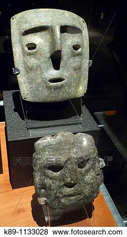 Stock Photo - MBscaras aztecas (mexicas). Museo del Templo Mayor. Ciudad M? xico.. Fotosearch