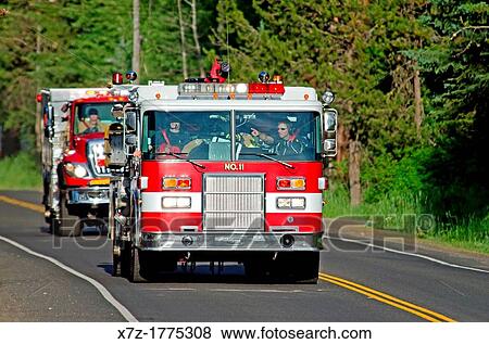 McCall, Fire Trucks on a call in the city of McCall in central Idaho View Large Photo Image Stock Photo - McCall, Fire Trucks on a call in the city of McCall in central Idaho. Fotosearch