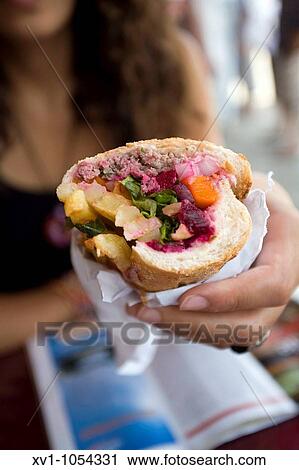 meat sandwich with fries View Large Photo Image Stock Image - meat sandwich with fries. Fotosearch