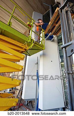 Stock Photo - Mechanical Testing of building facades. Curtain walls. Architectural enclosures. Homologation of architectural elements. Certification, Approval, Testing and Conformity Assessment and Technical Assistance.. Fotosearch