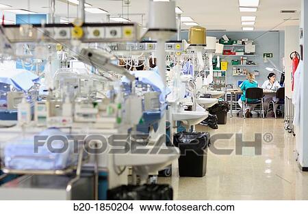 Picture - Medical care, Neonate Intensive care Unit, Donostia Hospital, San Sebastian, Donostia, Gipuzkoa, Basque Country, Spain. Fotosearch