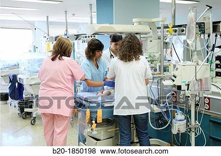 Stock Photo - Medical care, Neonate Intensive care Unit, Donostia Hospital, San Sebastian, Donostia, Gipuzkoa, Basque Country, Spain. Fotosearch
