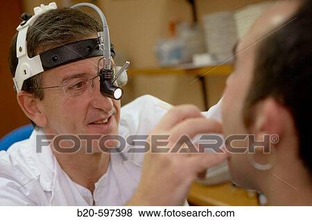 Stock Photo - Medical examination, Otorhinolaryngologist. Hospital de Zumarraga, Gipuzkoa, Euskadi, Spain. Fotosearch