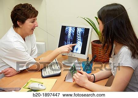 Medical informing patient Column X-ray image, Physiotherapy medical center, Donostia, San Sebastian, Gipuzkoa, Basque Country, Spain View Large Photo Image Stock Photo - Medical informing patient Column X-ray image, Physiotherapy medical center, Donostia, San Sebastian, Gipuzkoa, Basque Country, Spain. Fotosearch