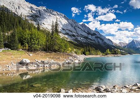 Medicine Lake in the Jasper National Park, Alberta, Canada View Large Photo Image Stock Photo - Medicine Lake in the Jasper National Park, Alberta, Canada. Fotosearch