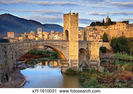 Medieval Bridge -11st Century, Besal, La Garrotxa, Girona, Spain View Large Photo Image Stock Image - Medieval Bridge -11st Century, Besal, La Garrotxa, Girona, Spain. Fotosearch