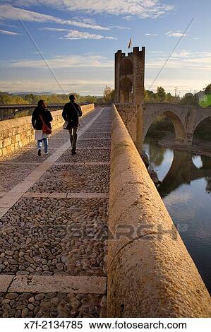 Medieval Bridge -11st Century, Besal, La Garrotxa, Girona, Spain. View Large Photo Image Stock Photography - Medieval Bridge -11st Century, Besal, La Garrotxa, Girona, Spain.. Fotosearch