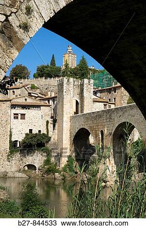 Medieval bridge over the FluviB river Besal La Garrotxa Girona province Catalonia Spain View Large Photo Image Stock Image - Medieval bridge over the FluviB river Besal La Garrotxa Girona province Catalonia Spain. Fotosearch