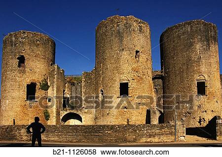 Medieval castle (14th century), Villandraut, Gironde, Aquitaine, France View Large Photo Image Stock Photo - Medieval castle (14th century), Villandraut, Gironde, Aquitaine, France. Fotosearch