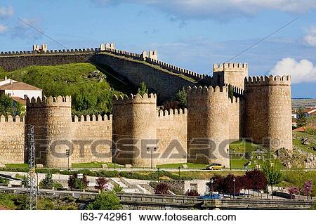 Medieval city walls, the best preserved ones in Spain. They date from 1090, with 2, 5 km long, 88 towers and 6 gates.? vila (city added to the Unesco's World Heritage List in 1985). Castilla-Le? n. Spain View Large Photo Image Stock Image - Medieval city walls, the best preserved ones in Spain. They date from 1090, with 2, 5 km long, 88 towers and 6 gates.? vila (city added to the Unesco's World Heritage List in 1985). Castilla-Le? n. Spain. Fotosearch