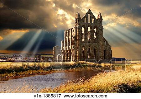 Medieval Gothic Whitby Abbey where Draculas coofin rested when he came to England, Whitby, North Yrokshire, England View Large Photo Image Stock Photo - Medieval Gothic Whitby Abbey where Draculas coofin rested when he came to England, Whitby, North Yrokshire, England. Fotosearch