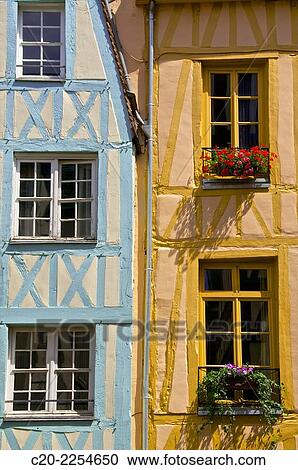 Medieval houses, facade, half timbered, old town, Rouen, Normandy 76, france. View Large Photo Image Stock Image - Medieval houses, facade, half timbered, old town, Rouen, Normandy 76, france.. Fotosearch