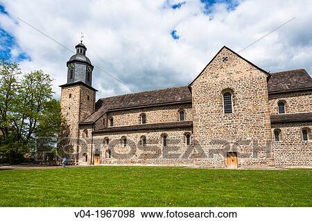 Stock Photo - Medieval monastery of Lippoldsberg, Hesse, Germany, Europe. Fotosearch