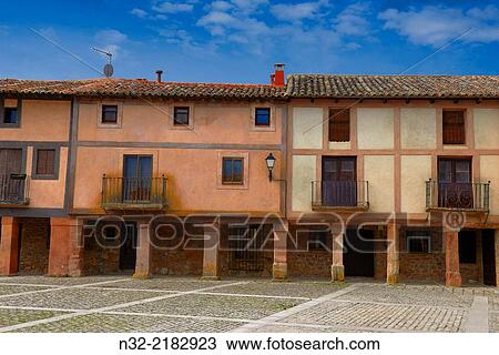 Stock Image - Medinaceli, Main Square, Soria province, Castilla Leon, Spain.. Fotosearch