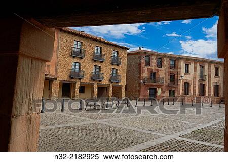 Stock Photography - Medinaceli, Main Square, Soria province, Castilla Leon, Spain.. Fotosearch