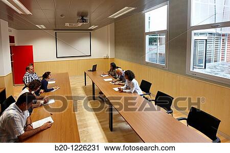 Stock Image - Meeting room, Materials Physics Center. Fotosearch