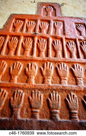 Meherangarh Fort,? Sati? Marks of the widows of Maharajas Man Singh, who threw themselves on his funeral pyre in 1843 Jodhpur Rajasthan India. View Large Photo Image Stock Photo - Meherangarh Fort,? Sati? Marks of the widows of Maharajas Man Singh, who threw themselves on his funeral pyre in 1843 Jodhpur Rajasthan India.. Fotosearch