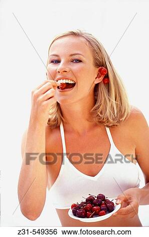 Melanie, Cherries, Eating View Large Photo Image Stock Photograph - Melanie, Cherries, Eating. Fotosearch