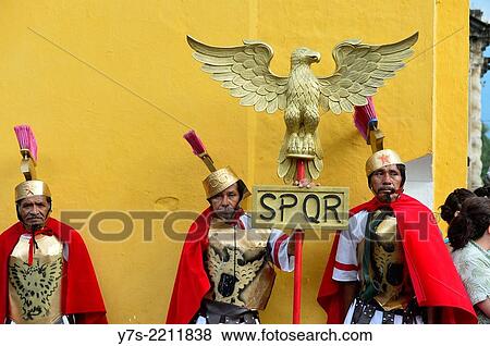 Men dressed as a Roman legionary during Holy Week in Antigua, Guatemala, Central America. View Large Photo Image Stock Photo - Men dressed as a Roman legionary during Holy Week in Antigua, Guatemala, Central America.. Fotosearch