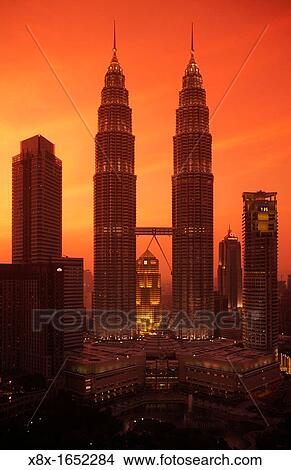 Picture - Menara Petronas towers, Kuala Lumpur, Malaysia. Fotosearch
