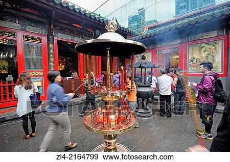 Stock Photo - Mengjia Longshan Buddhist and Taoist Temple. Taiwan (China), Taipei, Wanhua district.. Fotosearch