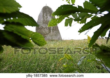 menhir kerguezennec, municipality of begard, Cote d? Armor, Brittany, France View Large Photo Image Stock Photography - menhir kerguezennec, municipality of begard, Cote d? Armor, Brittany, France. Fotosearch